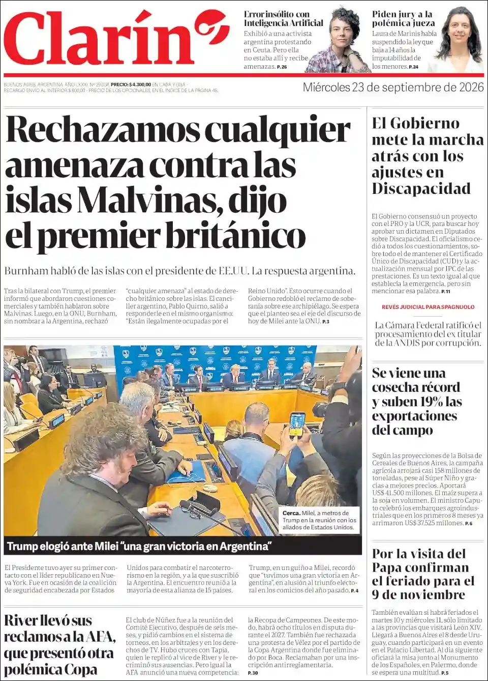 Estudios Max | EL OBSERVADOR MISIONERO - Tapa del diario Clarin