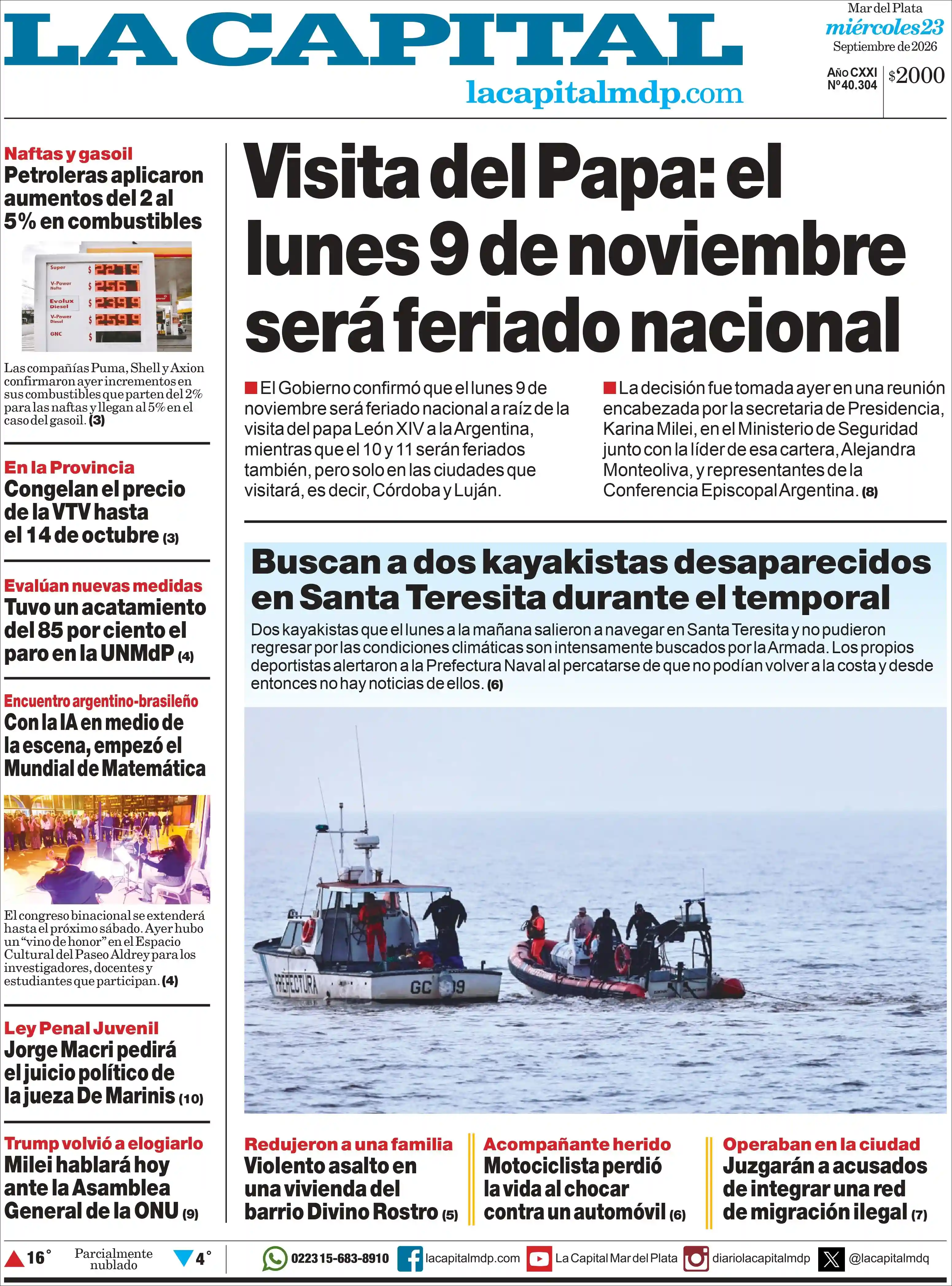 Estudios Max | EL OBSERVADOR MISIONERO - Tapa del diario La Capital